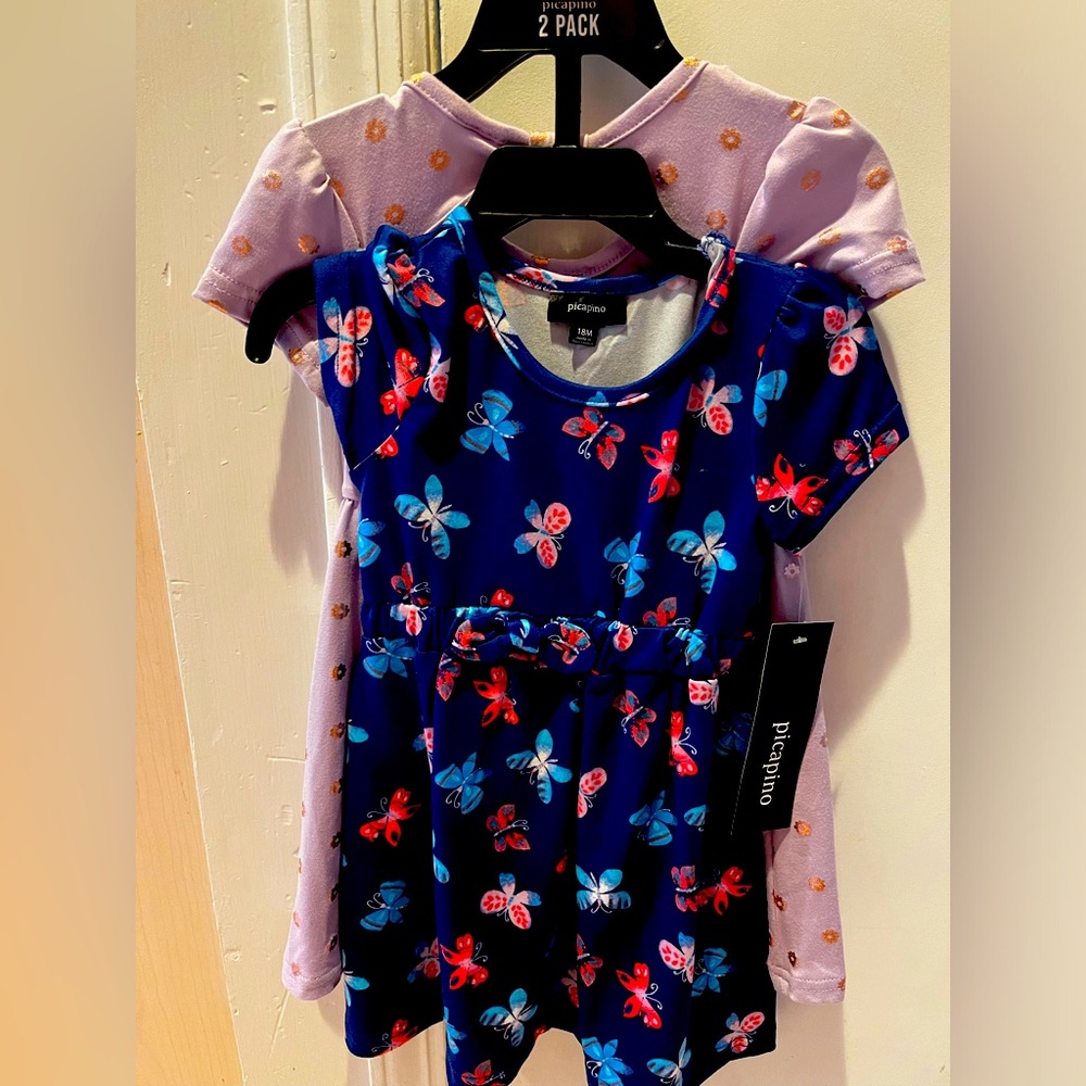 Picapino Set of 2 Summer Dresses Baby Girl Size 18 months